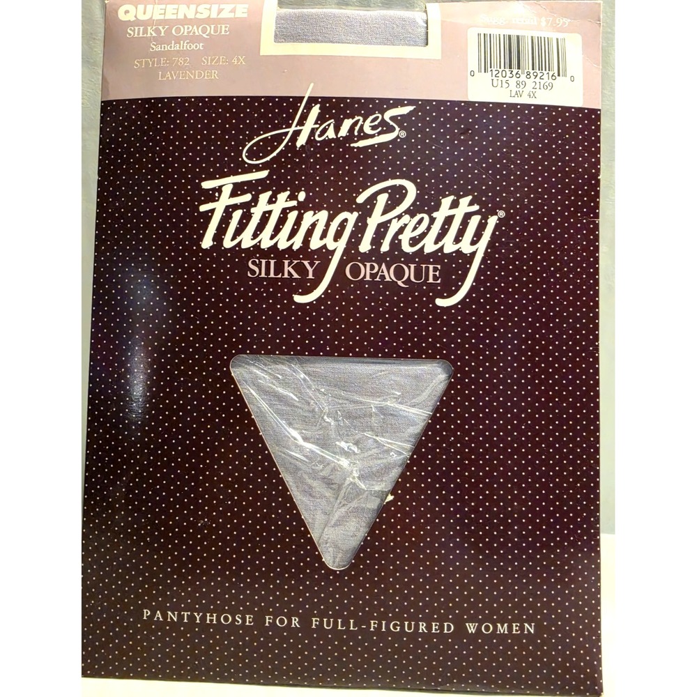 Hanes Queensize Fitting Pretty Silky Opaque Pantyhose Lavender Size 4X